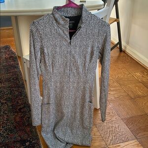Athleta Gray Sheath Dress with Long Sleeves and Mock Neck
